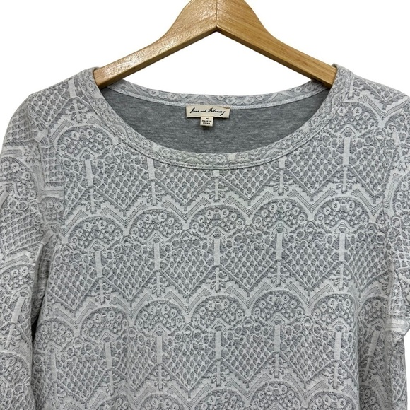 Jane + Delancey Gray and Cream Long Sleeve Dress, M - Picture 4 of 7